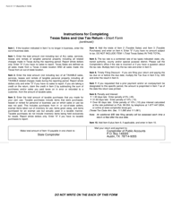 Form 01-117 Texas Sales and Use Tax Return - Short Form - Texas, Page 2