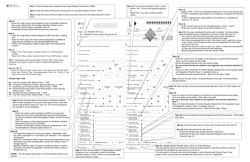Instructions for Form 10-168, 10-172 - Texas, Page 2