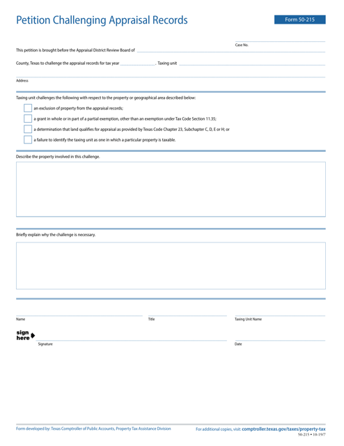 Form 50-215  Printable Pdf