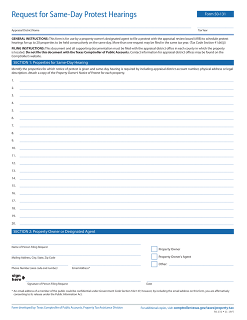 Form 50-131  Printable Pdf