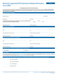 Document preview: Form 50-792 Electronic Appraisal Roll Submission Media Information Form (Mif) - Texas