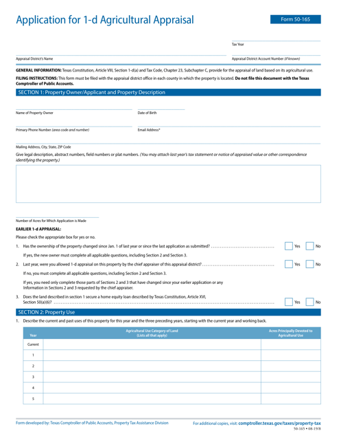 Form 50-165  Printable Pdf