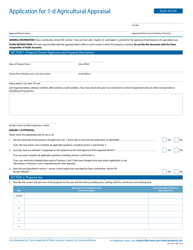 Form 50-165 Application for 1-d Agricultural Appraisal - Texas