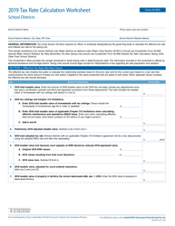 Form 50-859 Tax Rate Calculation Worksheet School Districts - Texas