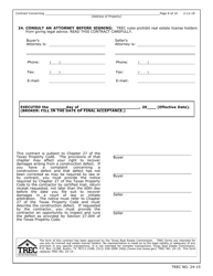 TREC Form 24-15 New Home Contract (Completed Construction) - Texas, Page 8