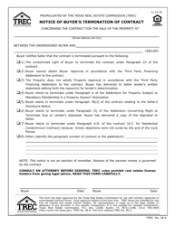 Document preview: TREC Form 38-6 Notice of Buyer's Termination of Contract - Texas