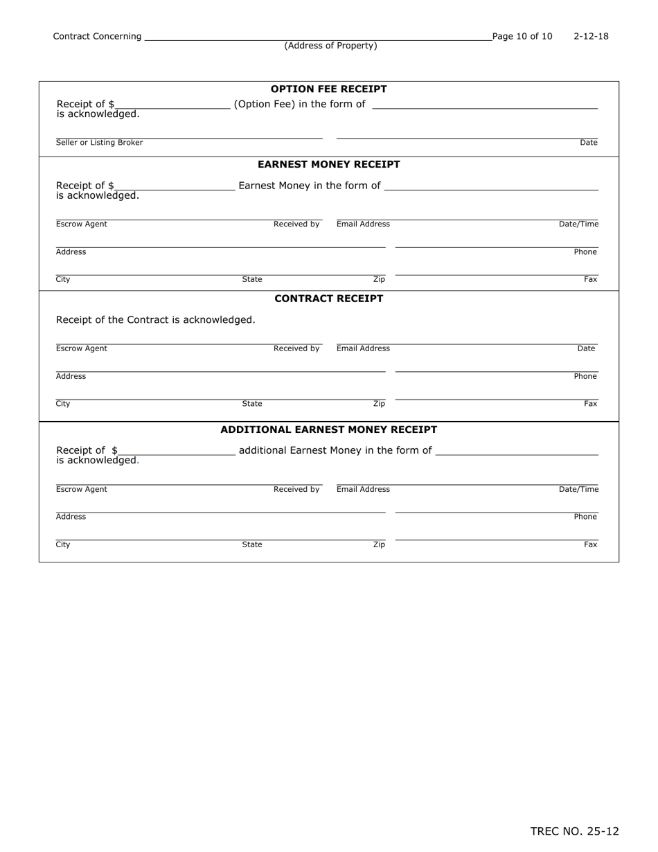 TREC Form 2512 Fill Out, Sign Online and Download Fillable PDF