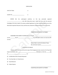 Application for Order Directing Payment out of the Real Estate Inspection Recovery Fund - Texas, Page 4