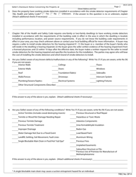 TREC Form OP-H Seller&#039;s Disclosure Notice - Texas, Page 2