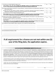 Form REPIA-8 Application for Professional Real Estate Inspector License - Texas, Page 3