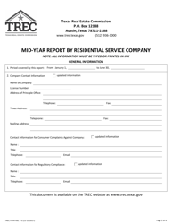 TREC Form RSC7-5 Mid-year Report by Residential Service Company - Texas, Page 2