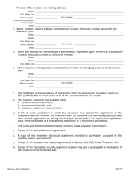 TREC Form TSR3-4 Application for: Abbreviated Registration of a Timeshare Plan - Texas, Page 2