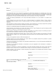 TREC Form TSR3-4 Application for: Abbreviated Registration of a Timeshare Plan - Texas, Page 3