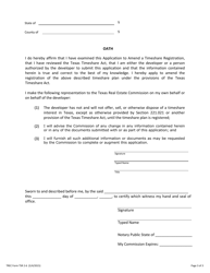 TREC Form TSR2-6 Application to Amend a Timeshare Registration - Texas, Page 3