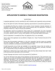 Document preview: TREC Form TSR2-6 Application to Amend a Timeshare Registration - Texas