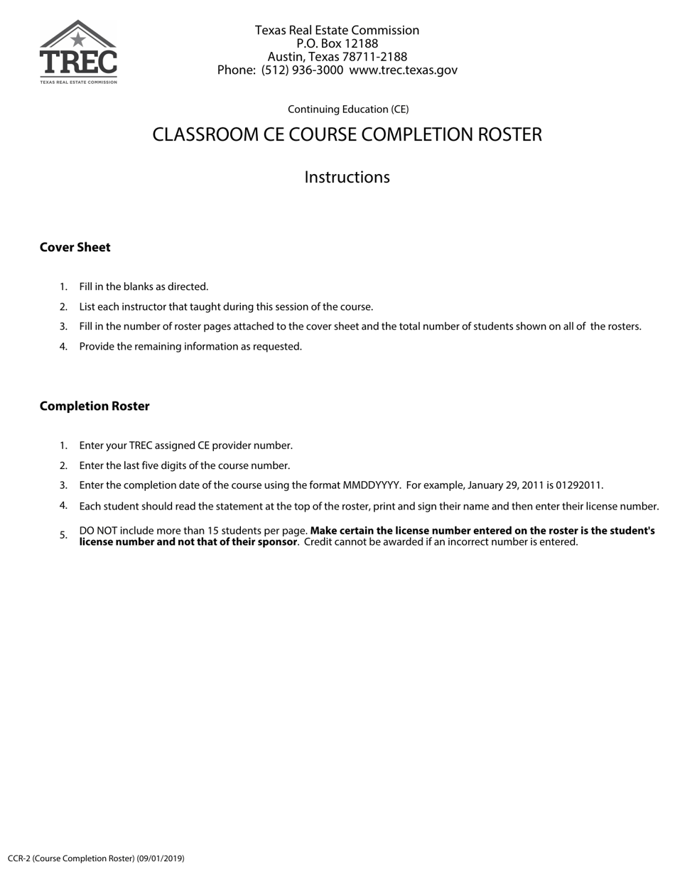 Form CCR-2 - Fill Out, Sign Online and Download Fillable PDF, Texas ...