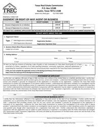 Form ERW-RF-8 Renewal Form for Easement or Right-Of-Way Agent or Business - Texas, Page 2