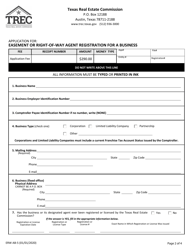 Form ERW AB-5 Application for Easement or Right-Of-Way Registration by a Business - Texas, Page 2