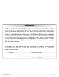 Form ERW AB-5 Application for Easement or Right-Of-Way Registration by a Business - Texas, Page 4