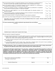 Form QE PA-0 Qualifying Education Provider Application - Texas, Page 3