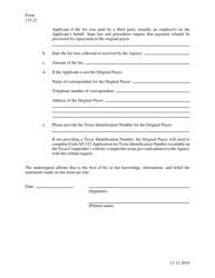 Form 133.22 Waiver or Refund Request by a Military Spouse for a Renewal Fee - Texas, Page 2