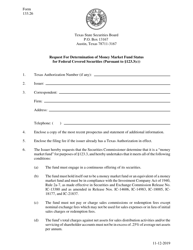 Form 133.26 Request for Determination of Money Market Fund Status for Federal Covered Securities (Pursuant to 123.3(C)) - Texas