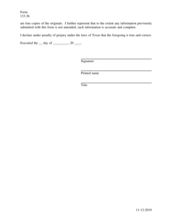 Form 133.36 Request for Reduced Fees for Certain Persons Registered in Multiple Capacities - Texas, Page 2