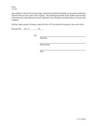 Form 133.29 Intrastate Exemption Notice (109.13(L)) - Texas, Page 4