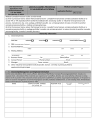 Medical Cannabis Processing Establishment Application Checklist - Utah, Page 2