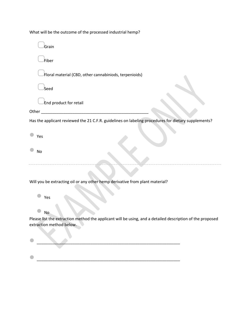 Sample Industrial Hemp Application - Utah, Page 5