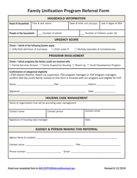 Family Unification Program Referral Form - Vermont, Page 2
