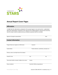 Stars Annual Report Form - Vermont, Page 3