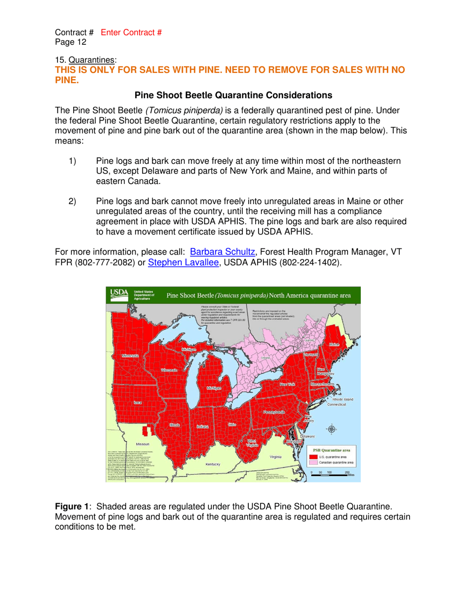 Timber Sale Contract Template - Vermont, Page 12
