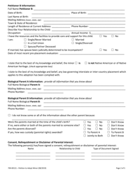 Form 700-00131 Petition to Adopt Minor Child - Vermont, Page 2