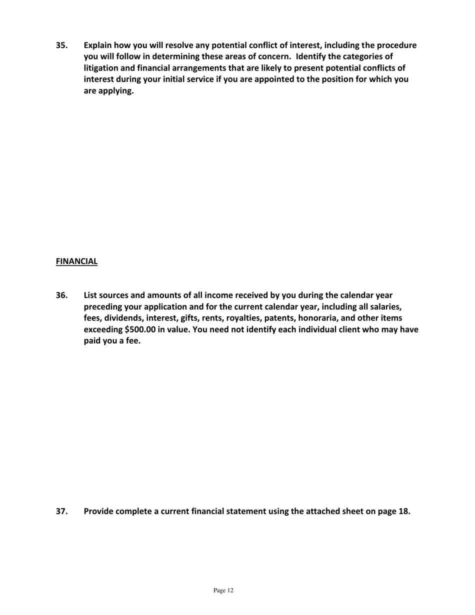 Application for Candidates for Magistrate - Vermont, Page 12