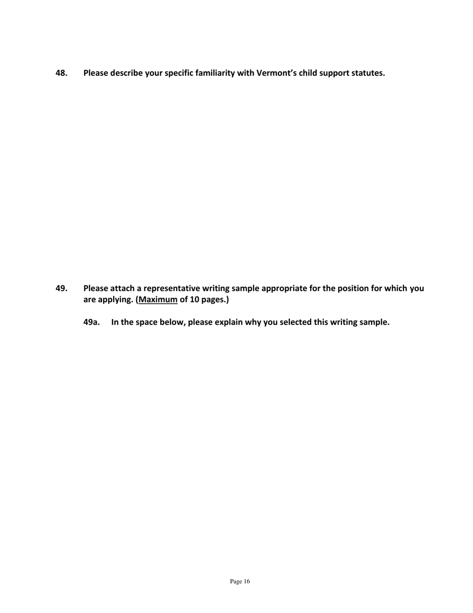 Application for Candidates for Magistrate - Vermont, Page 16