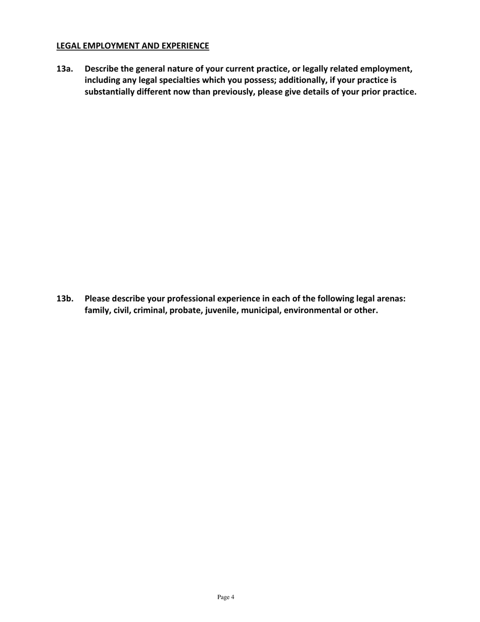 Application for Candidates for Magistrate - Vermont, Page 4