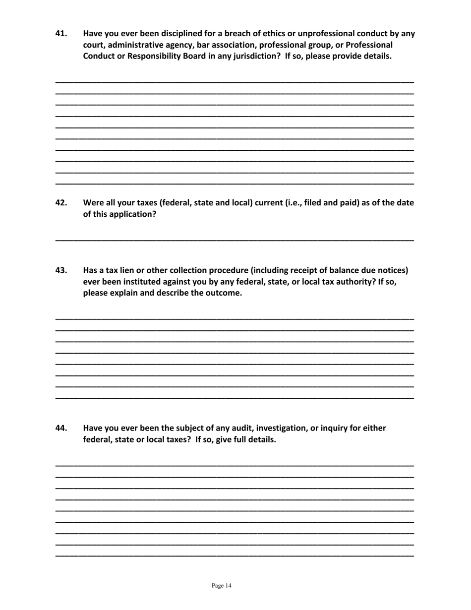 Application for Candidates for Superior Court Judge - Vermont, Page 14