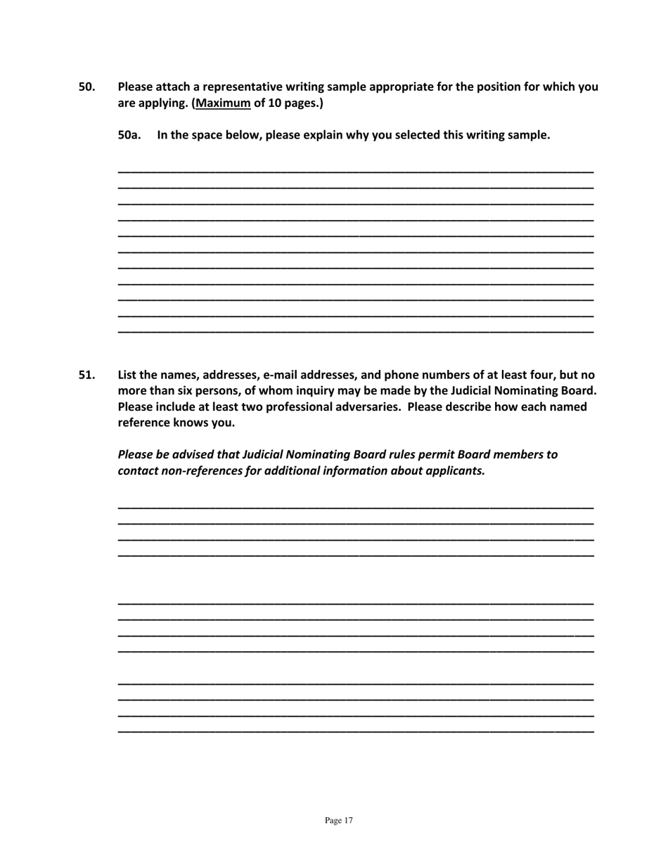 Application for Candidates for Superior Court Judge - Vermont, Page 17