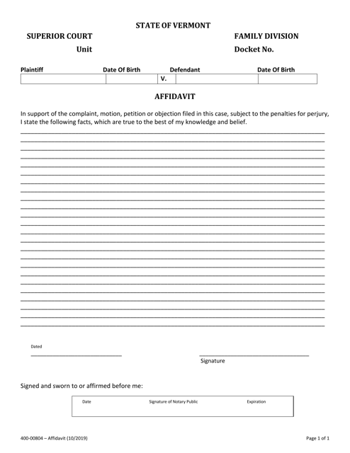 Form 400-00804  Printable Pdf