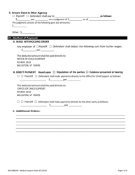 Form 400-00802M Medical Support Order - Vermont, Page 5