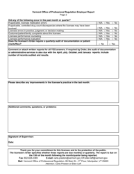 Vermont Office of Professional Regulation Employer Report - Non-nursing - Vermont, Page 2