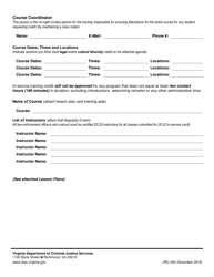 Form PIC-3A Partial In-Service Course Pre-approval - Virginia, Page 2