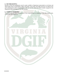 Application for Dog Field Trial Permit - Virginia, Page 4