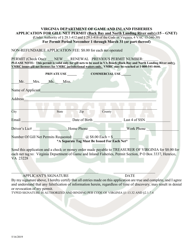 Application for Gill Net Permit (Back Bay and North Landing River Only) (15 - Gnet) - Virginia