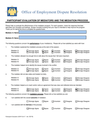 EDR Form F Participant Evaluation of Mediators and the Mediation Process - Virginia