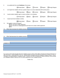 EDR Form F Participant Evaluation of Mediators and the Mediation Process - Virginia, Page 2