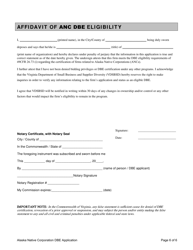 Alaska Native Corporation (Anc) Dbe Application - Virginia, Page 6