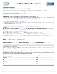 Swam Business Microloan Fund Application - Virginia, Page 2