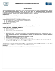 Swam Business Microloan Fund Application - Virginia, Page 3